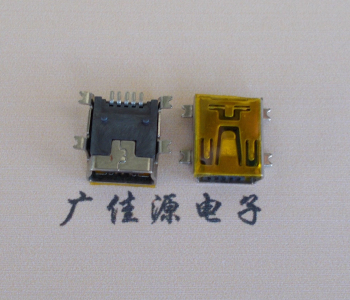 无锡MINI USB 5P 接口 母座 全贴带麦拉 高9.6带0.9柱子