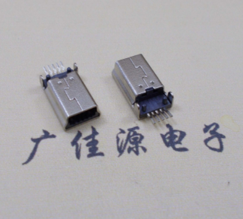 无锡MINI USB公头 5pin端子贴板带柱 10.7mm体长