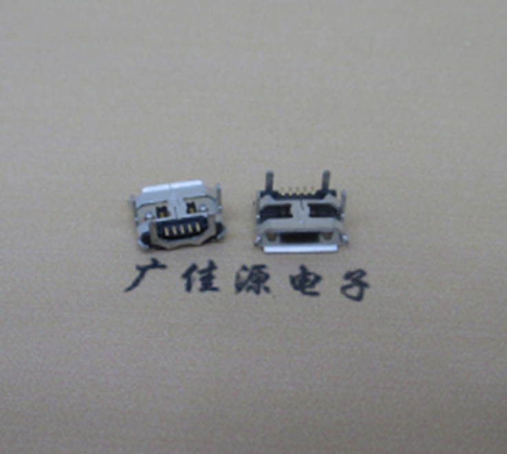 无锡Micro usb5p母座 B型口 加长2.0mm牛角 焊接图解