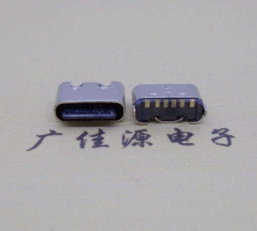 无锡Type-C6p母座接口短体立贴5.0mm