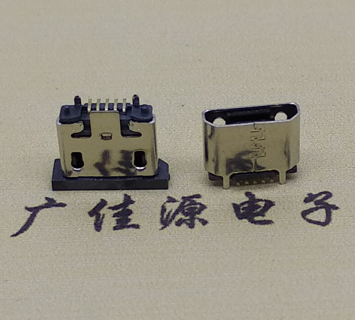 无锡micro usb5p母座立式贴板H=5.1无边有柱
