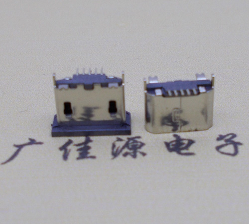 无锡micro usb 5p立贴母座 立式无柱直边H5.0高