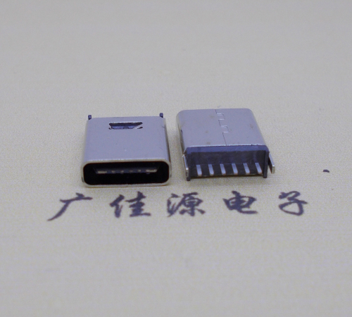 无锡直立式插板Type-C6p母座连接器高H=10.0mm