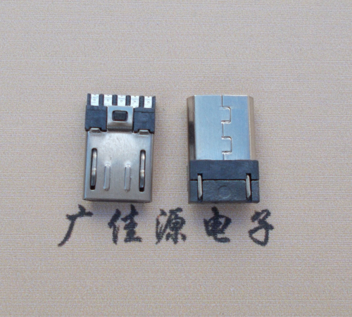无锡Micro USB 公头焊线短体10.5mm胶芯3.0前五后五