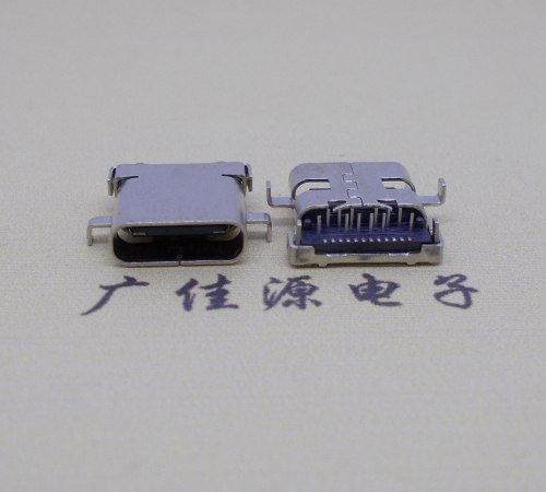 无锡卧式沉板usb 3.1 type-c24p母座,端前插后贴smt连接器