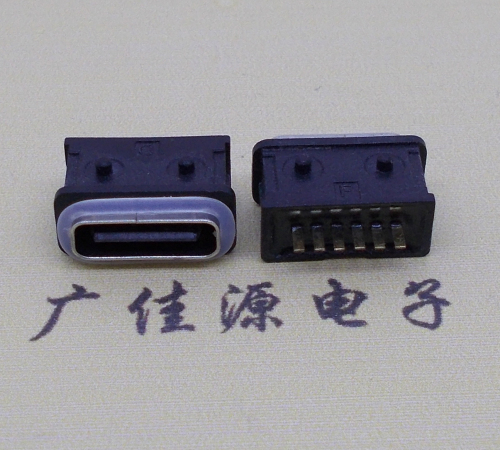 无锡防水type-c6p母座立式直插带定位住连接器