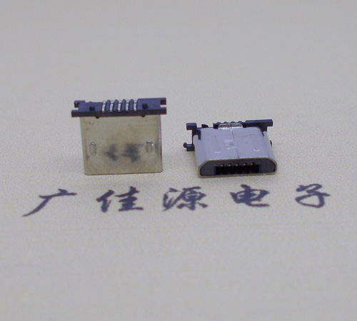 无锡MICRO USB 5P公头短体5.6mm立贴带柱无卡勾