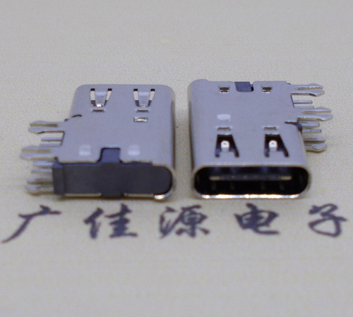 无锡侧插USB3.1接头座子.90度type-c母座.6p侧插连接器