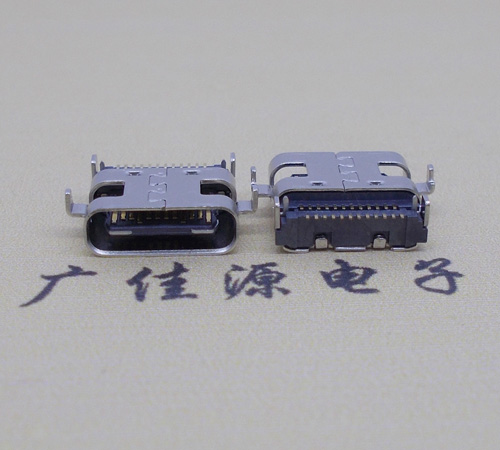 无锡卧式type-c24p母座沉板0.8mm 板上型type-c母座接口