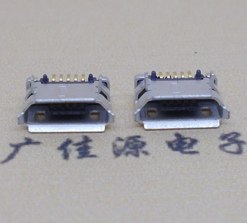 无锡高品质Micro USB 5P B型口母座,5.9间距前插/后贴端SMT