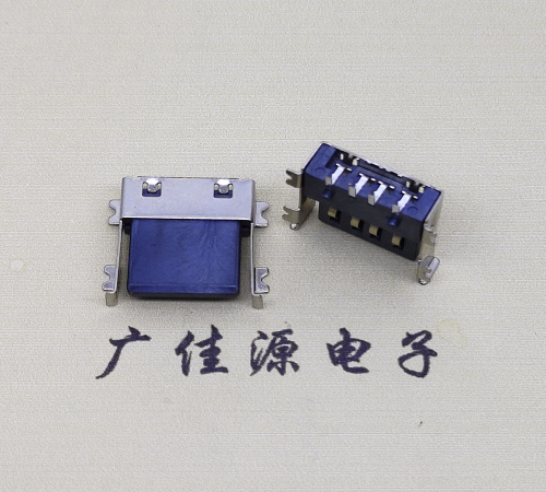 无锡薄胶芯母座 USB2.0卧式贴板A母10.0短体尺寸