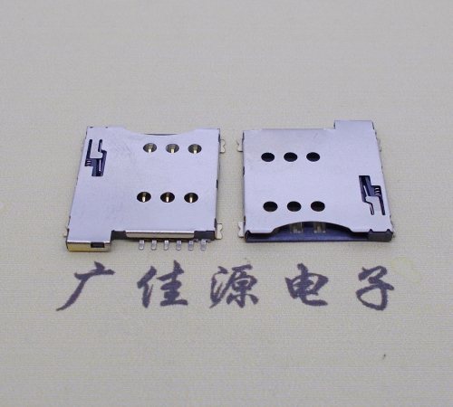 无锡手机自弹卡座 MICRO SIM 1.35H 6P PUSH卡座连接器