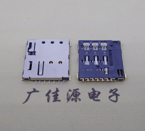 无锡NANO SIM 自弹式卡座 1.37H 带CD测试7Pin 手机卡座连接器