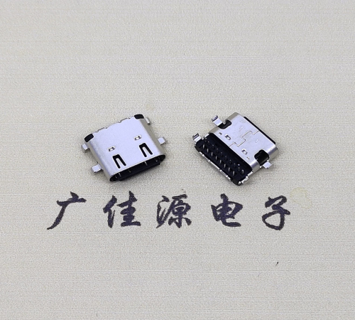 无锡type c16pin沉板接口.双排插板母座.16p端子镀金30U