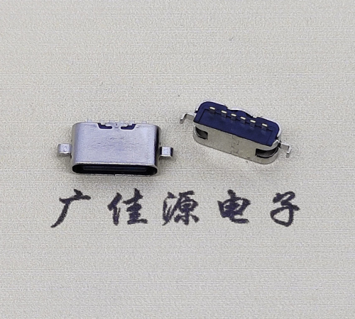 无锡type c6p母座接口 沉板0.8mm 两脚插板引脚定义  